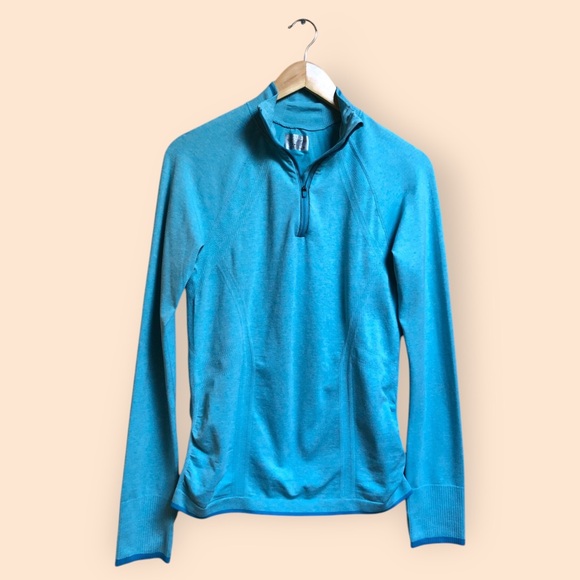 Athleta Blue Quarter Zip Long Sleeved Activewear Top Workout Outdoors Women’s M - Picture 6 of 11